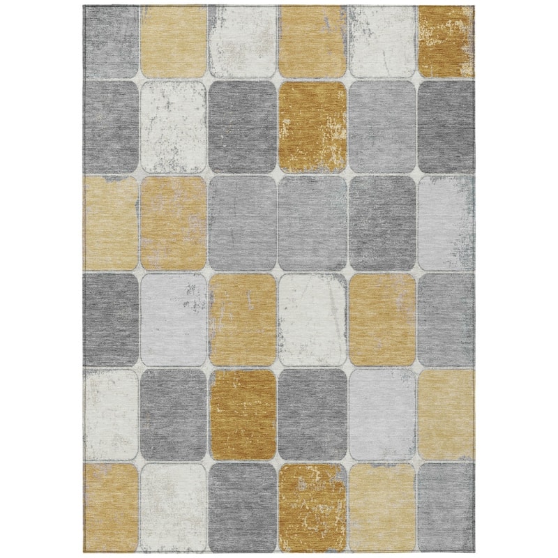 HomeRoots Geometric Transitional Rectangle Outdoor Rug
