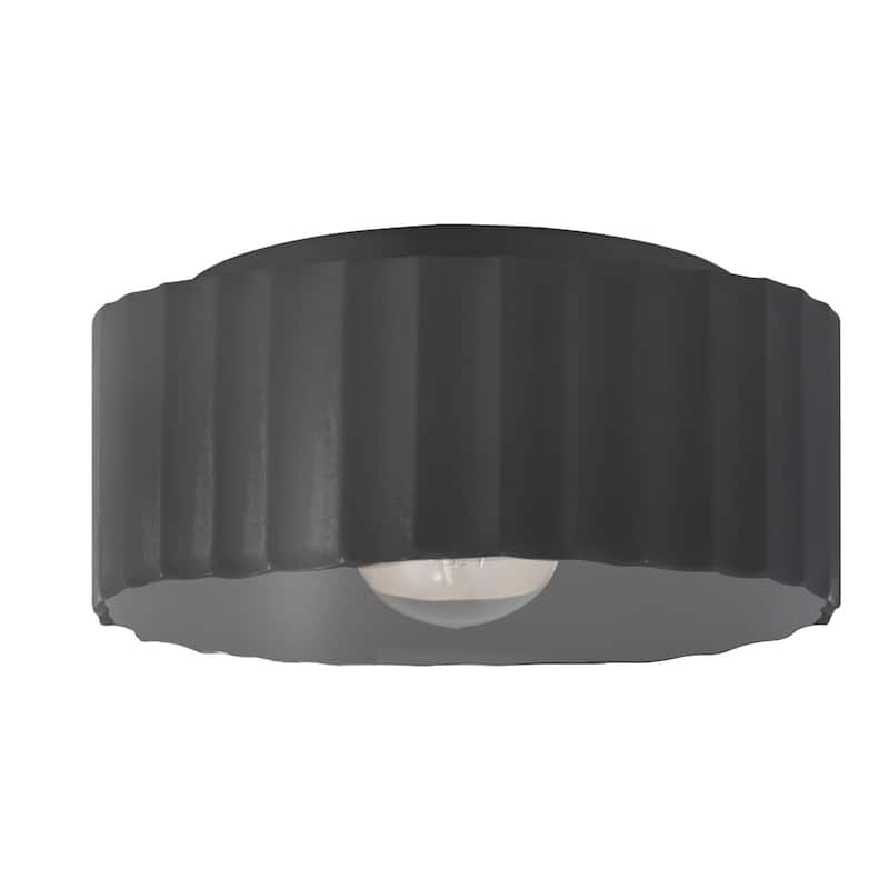 Justice Design Radiance - Large Gear Flush-Mount Light - Carbon Matte Black