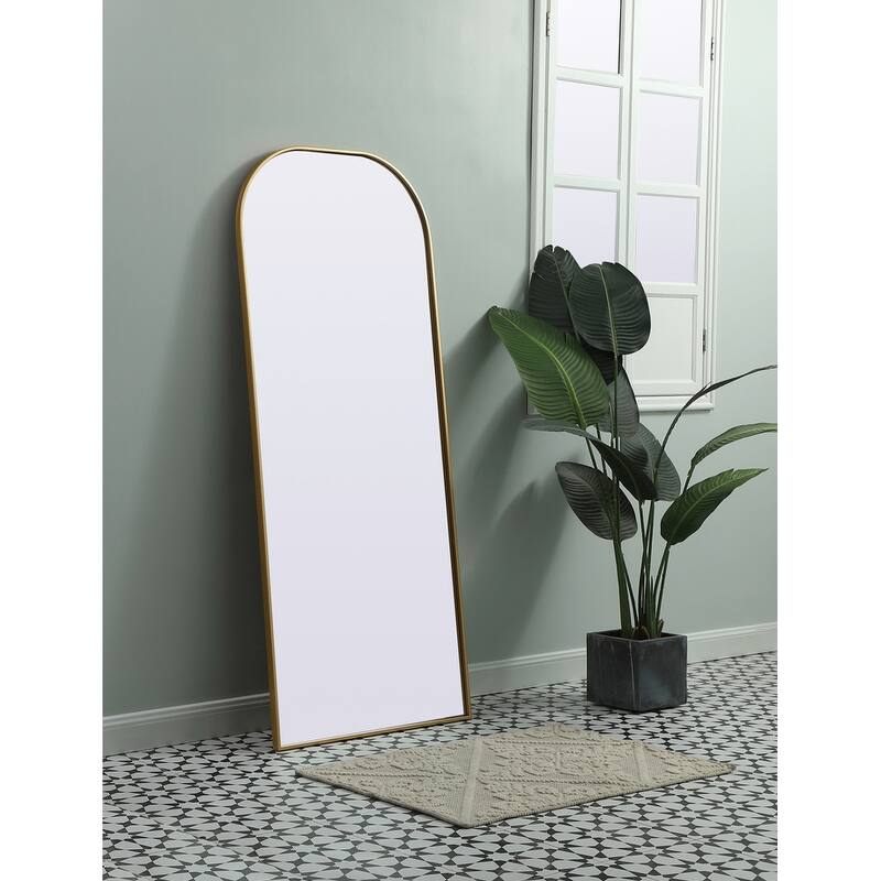 Indigo Home Metal Frame Arch Full Length Mirror 28x66 Inch