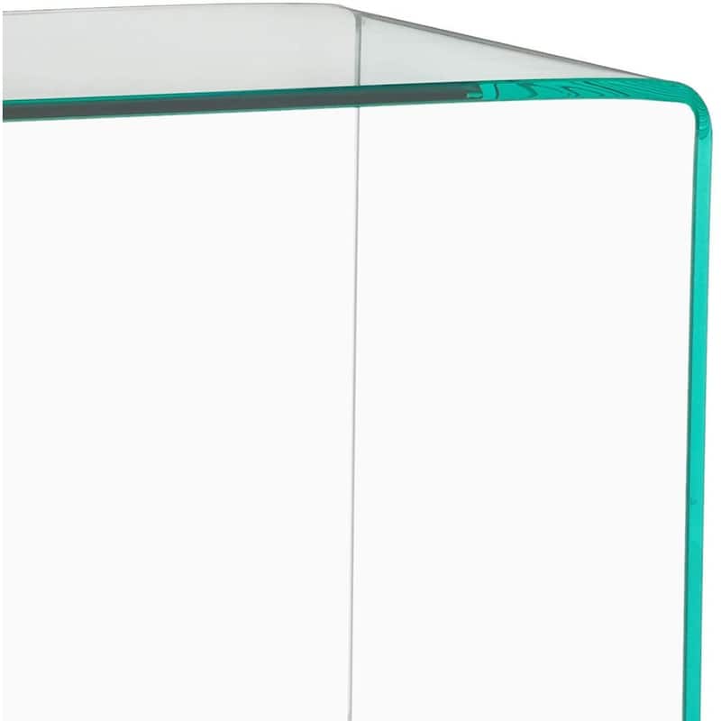 Modern Contemporary Bent Glass Entryway Console Table, 32" height, Clear