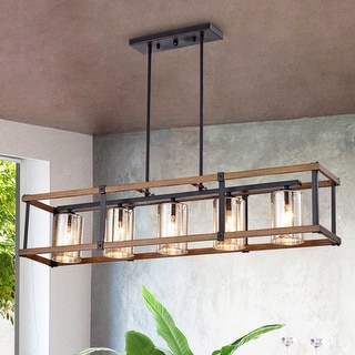 Desaki Kitchen Island Style Matte Black 5-light Chandelier