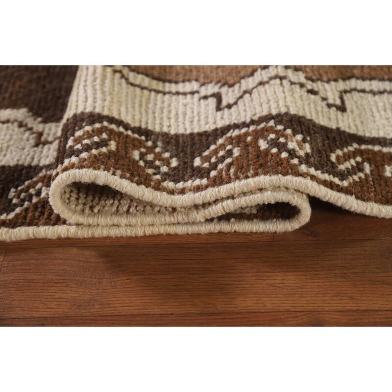 Beige Anatolian Runner Rug Hand-knotted Wool Carpet - 3'2"x 11'10"