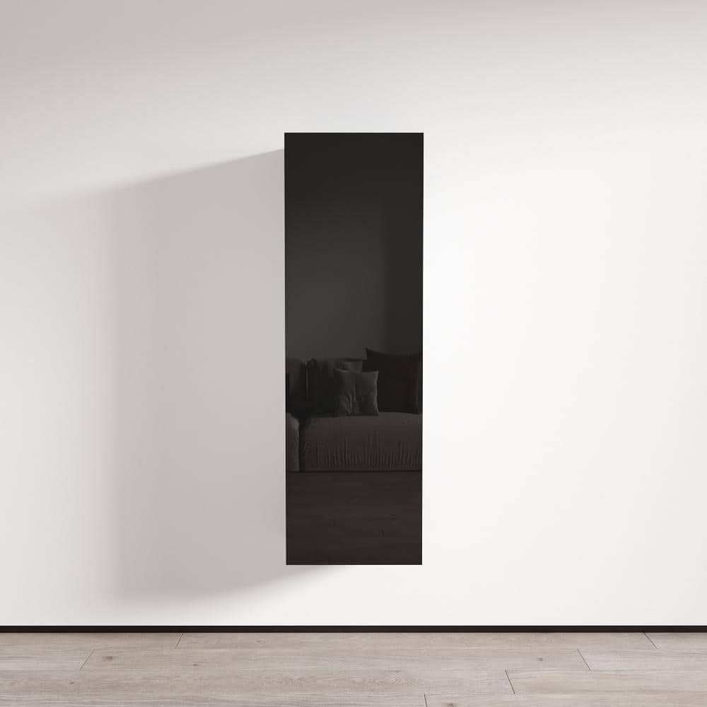 Meble Furniture Wall-Mounted Bookcase, 15.75W x 11.5D x 50H inches, High Gloss Fronts with Matte Body, European Design