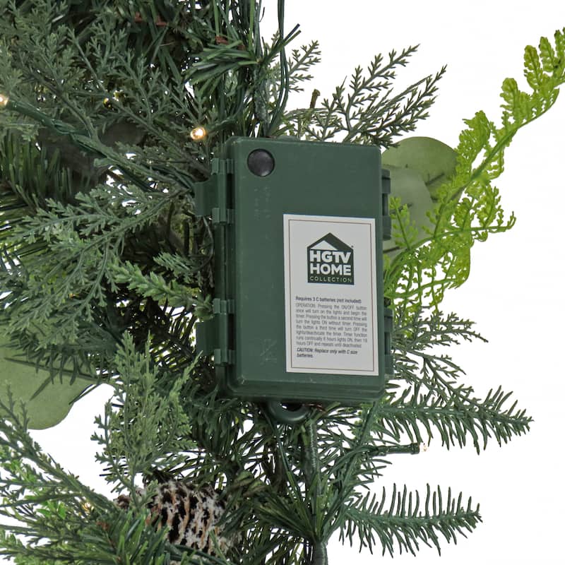 National Tree Company 9 ft. HGTV Home Collection Pre-Lit Winter Garden Garland - 9 ft