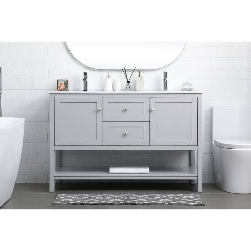 Legacy 54 - 60 Inch Double Bathroom Vanity - 54 Inches - Grey