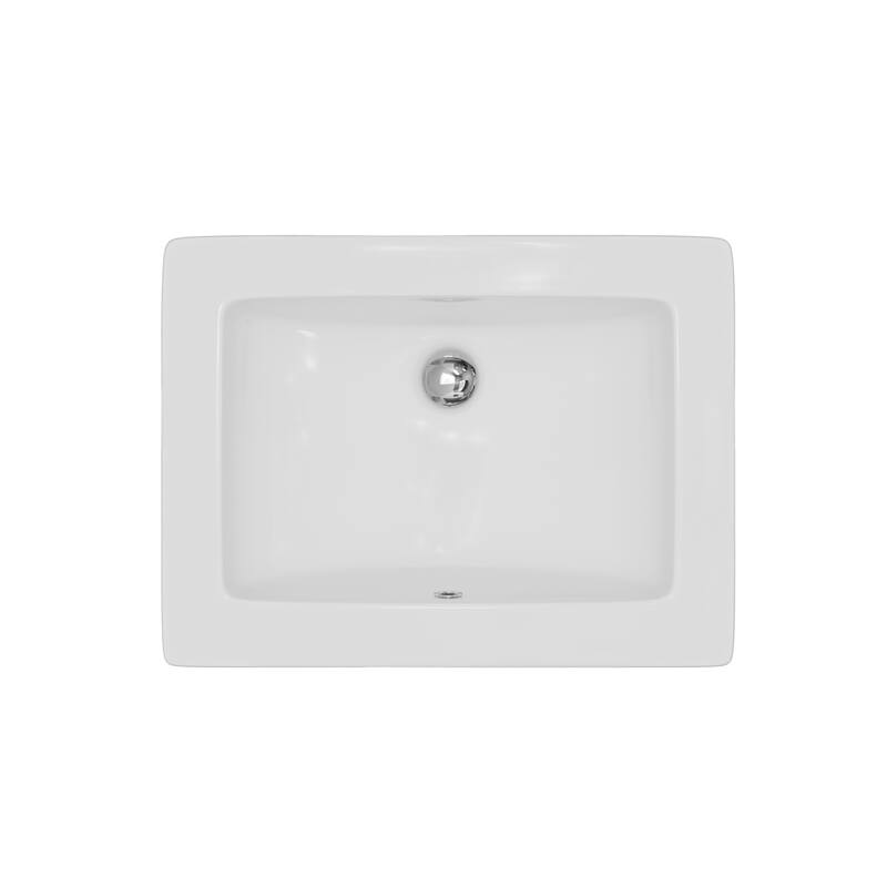 Karran Valera 23" Rectangular Top Mount Vitreous China Bathroom Sink in White