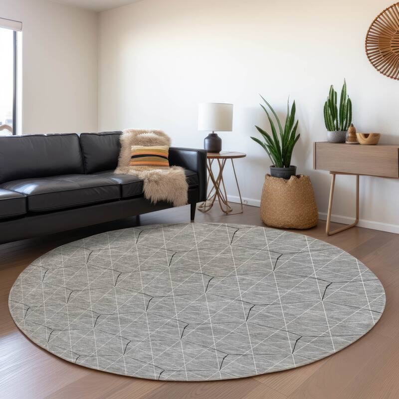 Premium Washable Super Soft Modern Contemporary Mayfield Rug - Gray - 8' x 8'