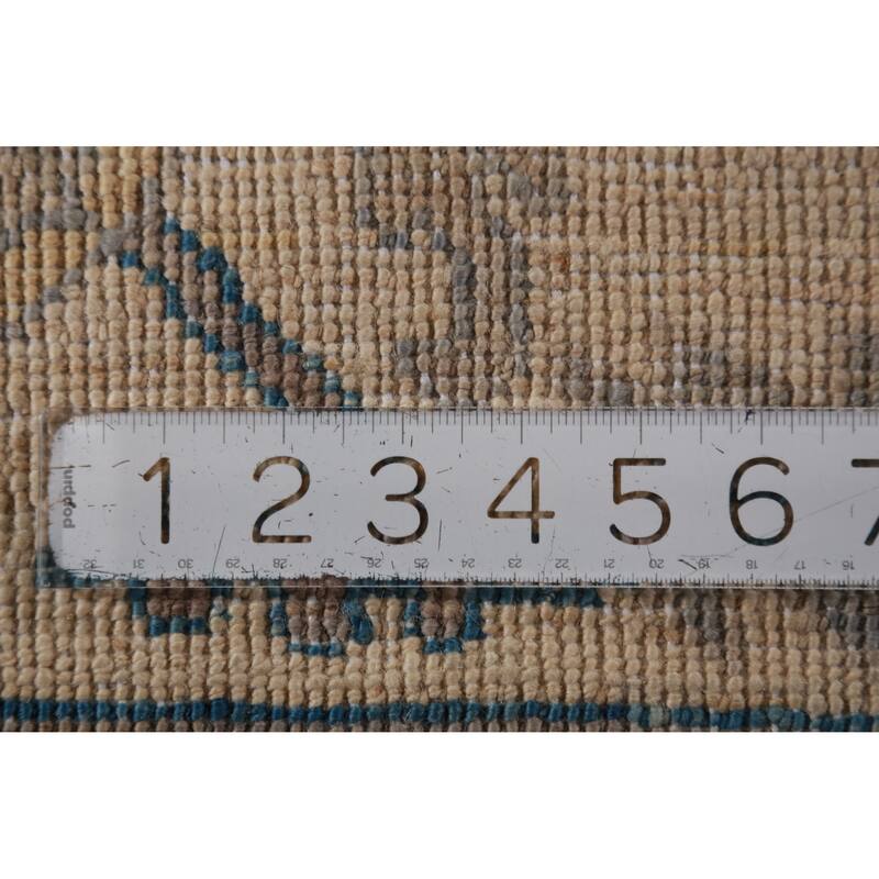 Hand Knotted Oriental 100% Wool Carpet Transitional All-Over Beige & Ivories Oushak Area Rug - 12' 0'' X 8' 1''