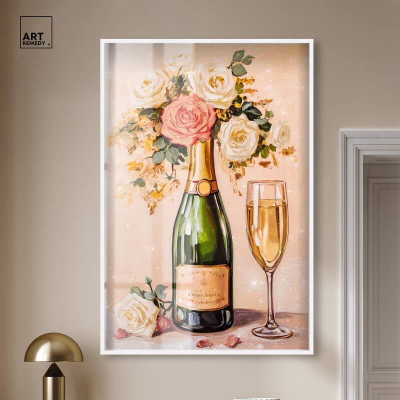 Blooming Champagne Vase Shadowbox by Art Remedy