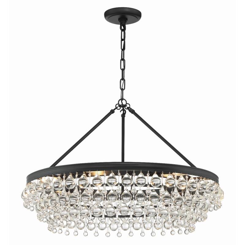 Calypso 6 Light Matte Black Chandelier - 30"W x 20"H x 30"D