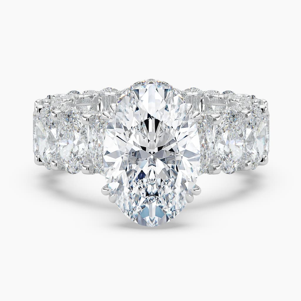 Auriya 14K Gold Lab Grown Diamond Oval Adorned Round Crescent Eternity Engagement Ring 6.33 - 10.33ct. tw. (E-F, VS)