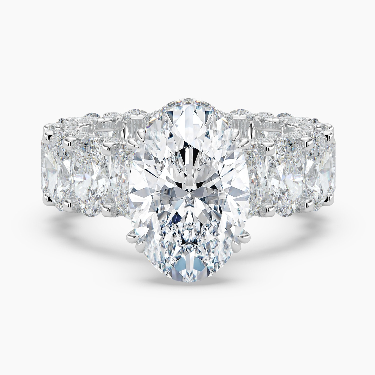 Auriya 14K Gold Lab Grown Diamond Oval Adorned Round Crescent Eternity Engagement Ring 6.33 - 10.33ct. tw. (E-F, VS)