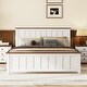 preview thumbnail 2 of 8, Queen Size Vintage Simple Platform Bed Frame with Rectangular Headboard