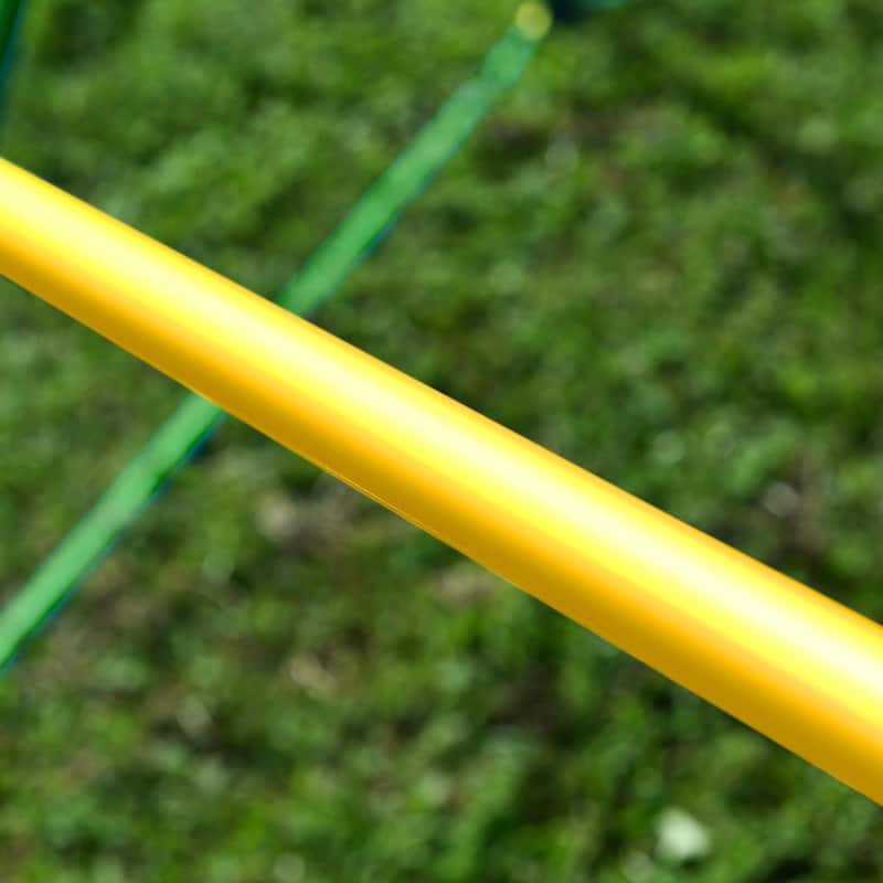 12ft Geometric Dome Climber Play Center - Kids Climbing Dome Tower with Hammock - Green + Yellow