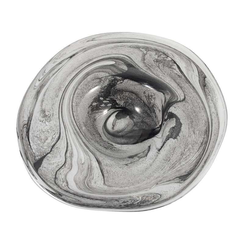 Glass Decorative Tray Marbled Swirl Pattern Modern Design Home Office