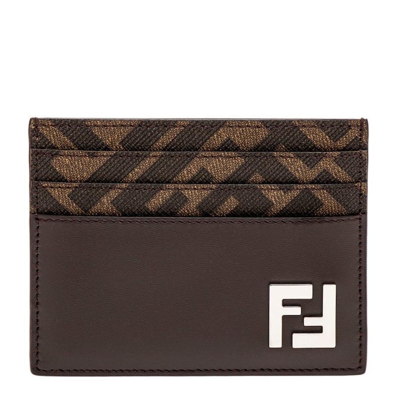 Fendi Squared Card Holder - Brown
