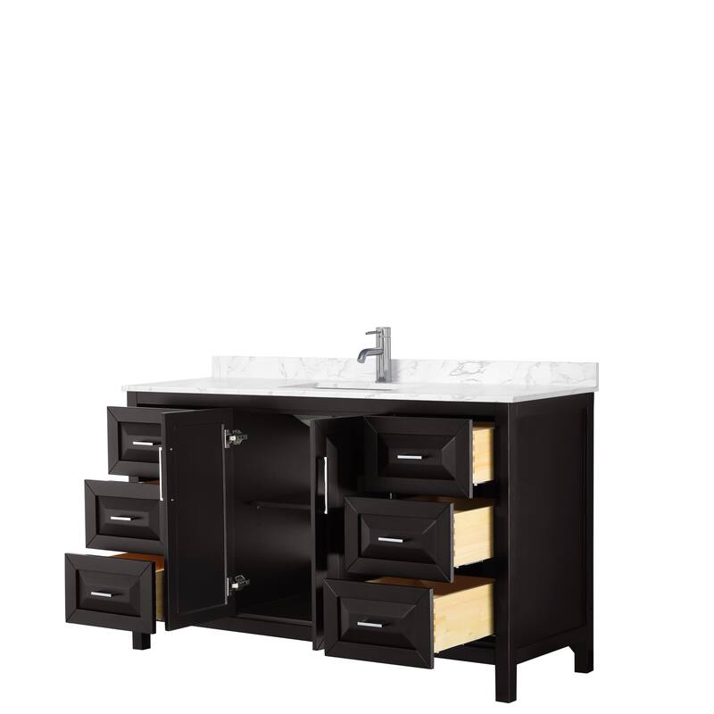 Daria 60 Inch Single Vanity, Cultured Marble Top