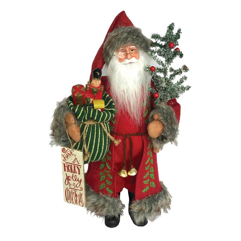 16" Santa "Have a Holly Jolly Christmas" Standing Christmas Figurine