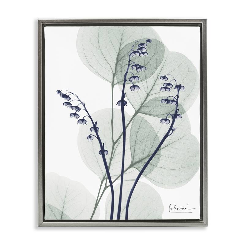 Stupell Serene Modern Eucalyptus Framed Floater Canvas Wall Art Design By Albert Koetsier - 17 x 21 - Grey