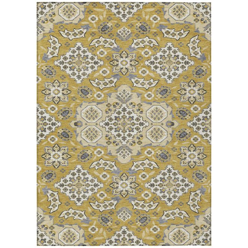 HomeRoots Medallion Traditional Rectangle Outdoor Rug