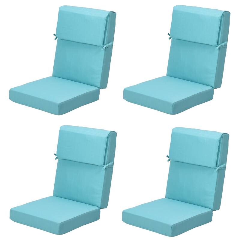 Aoodor Patio High Back Chair Cushions Set of 4, 46x21x4 Inches(Only Cushions) - Blue