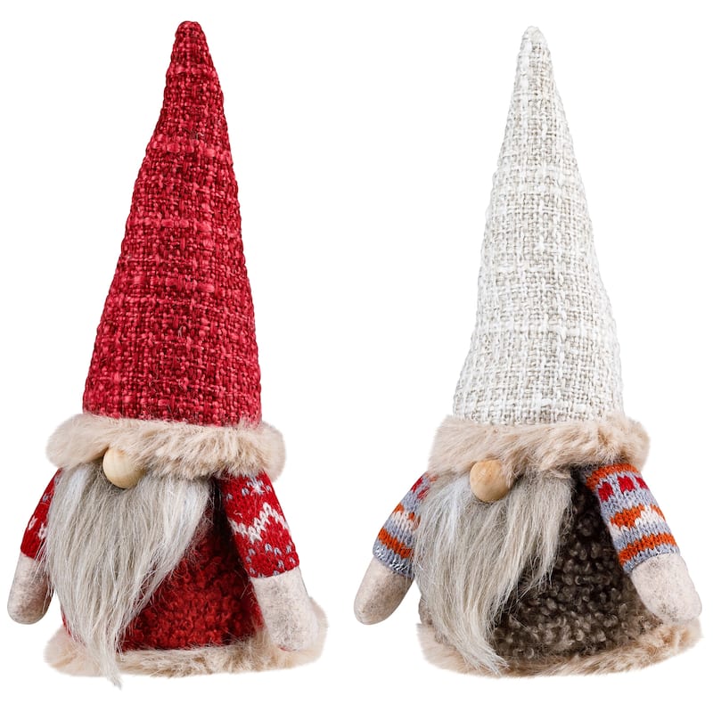 Nordic Gnomes Christmas Decorations - 6.5" - Set of 2