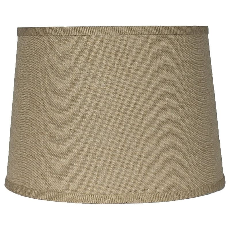 French Drum Burlap Lampshade, 12" to 16" Bottom Size