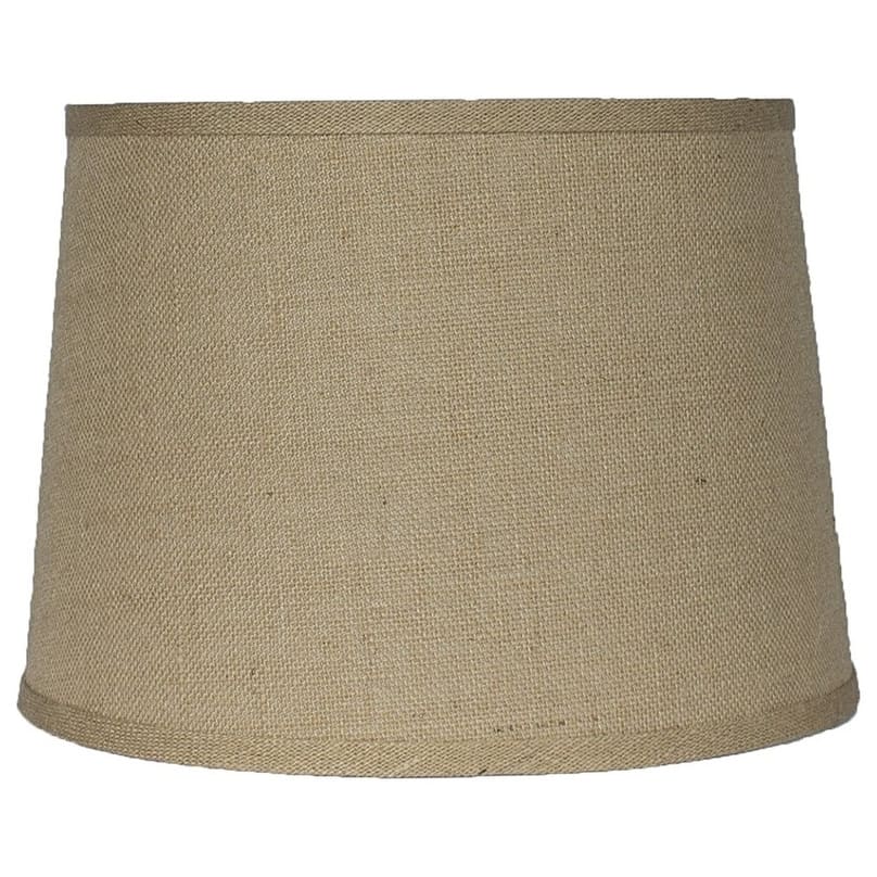 French Drum Burlap Lampshade, 12" to 16" Bottom Size