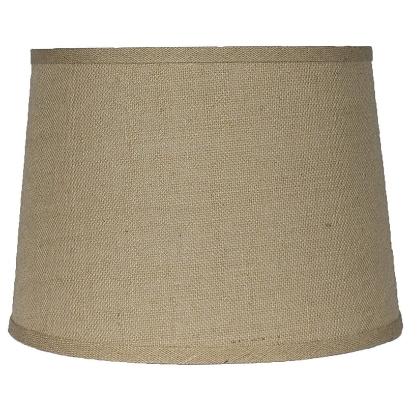 French Drum Burlap Lampshade, 12" to 16" Bottom Size