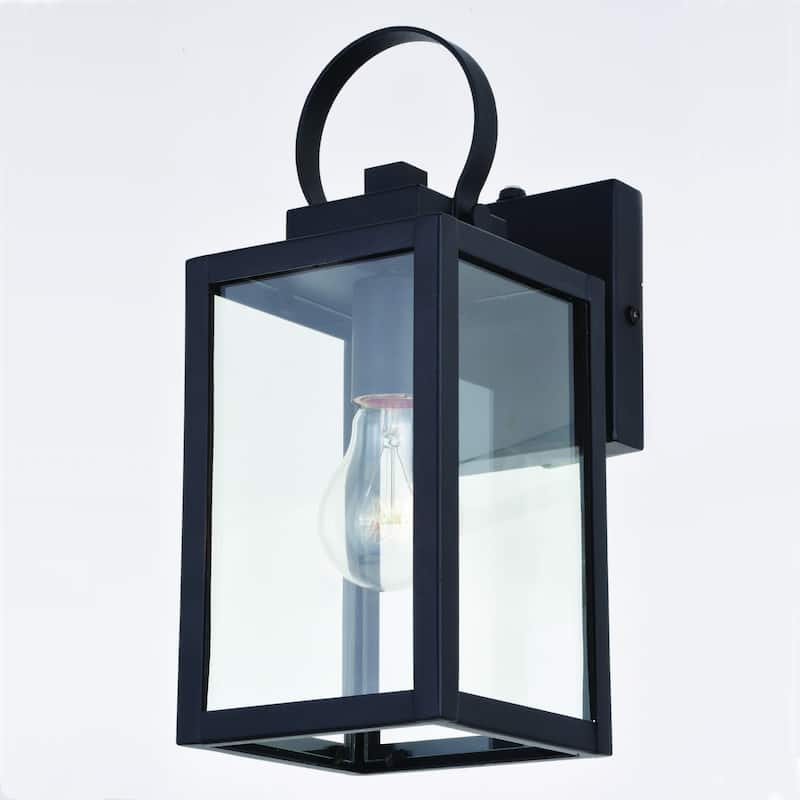 Medinah 1 Light Dusk to Dawn Outdoor Wall Lantern Clear Glass