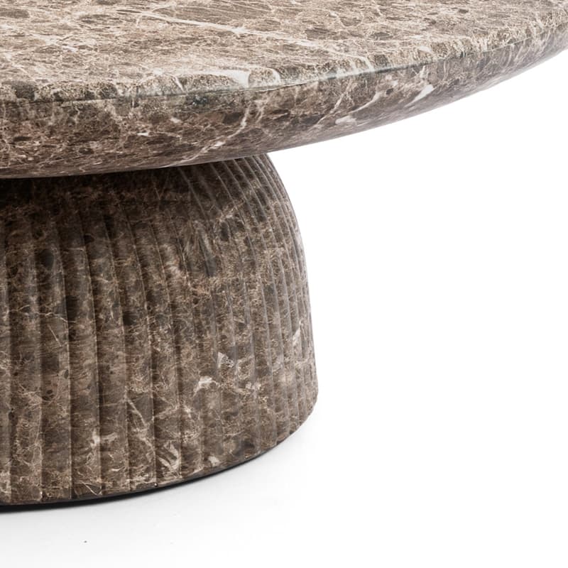Studio London Maddox Single Round Coffee Table Stone Marble Effect