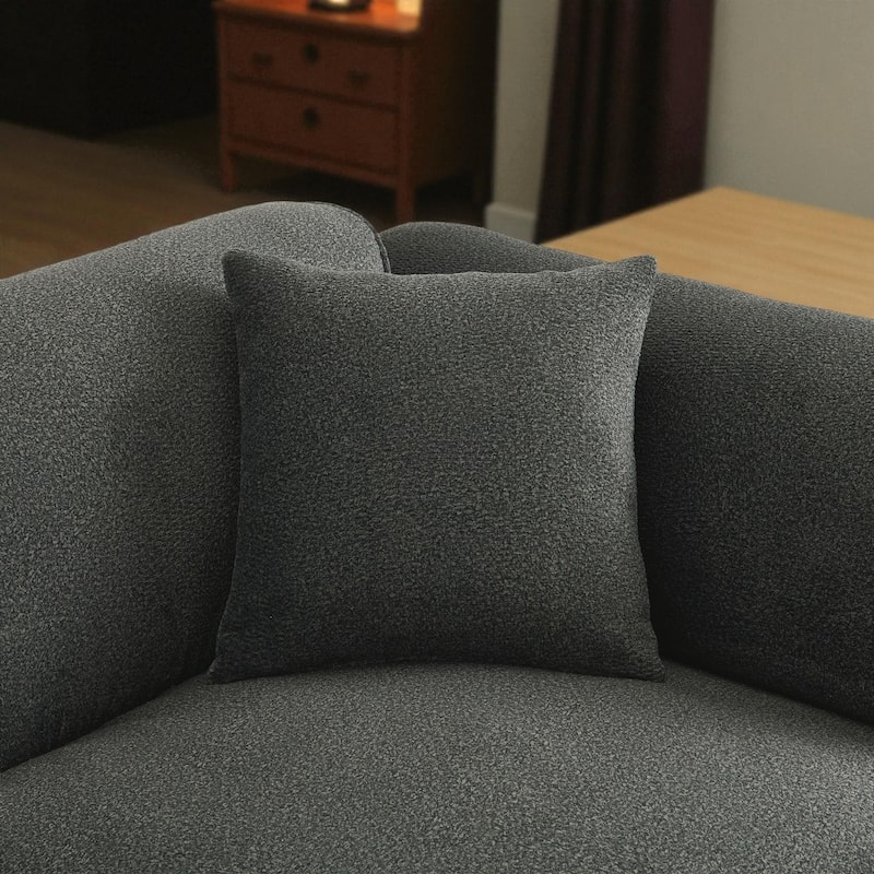 122" Luxury Velvet 4-Seater Sofa with Pure Sponge Cushions, Detachable Ottoman and 3 Throw Pillows for Living Room