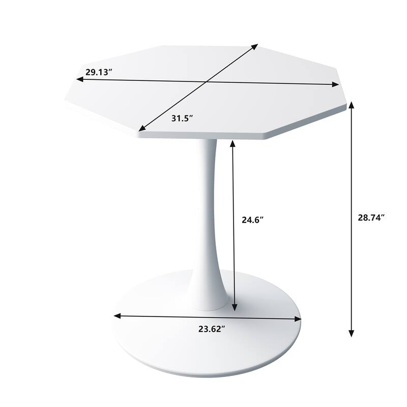 31.50"Modern Octagonal Coffee Table with MDF Table Top,Metal Base