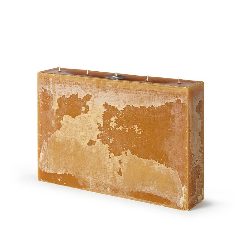 Rectangle 5-Wick Pillar Candle 15.75"x10.65"x3.15" Chamois