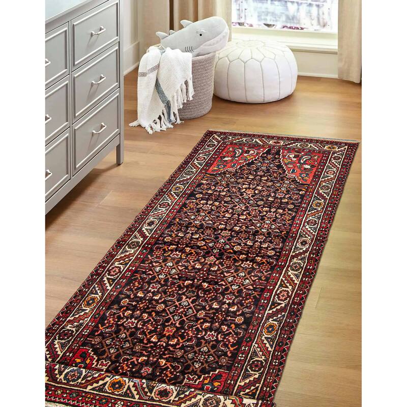 ECARPETGALLERY Hand-knotted Andelz Navy Wool Rug - 3'7 x 9'5