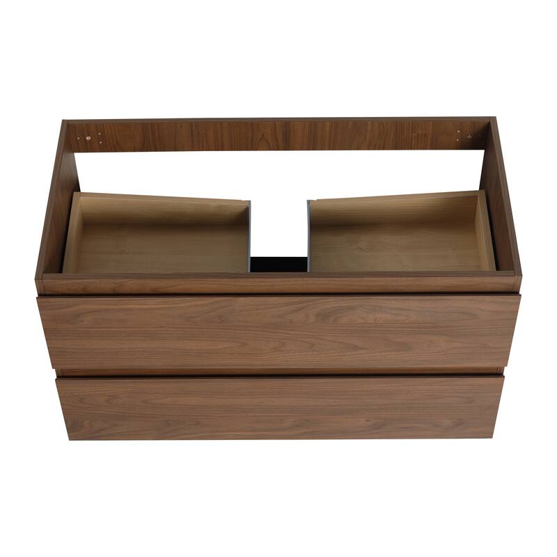 Vanity with Thick Edge Resin Sink, Soft-Close Drawers, Water-Resistant Melamine Surface (Sink and Cabinet Only)