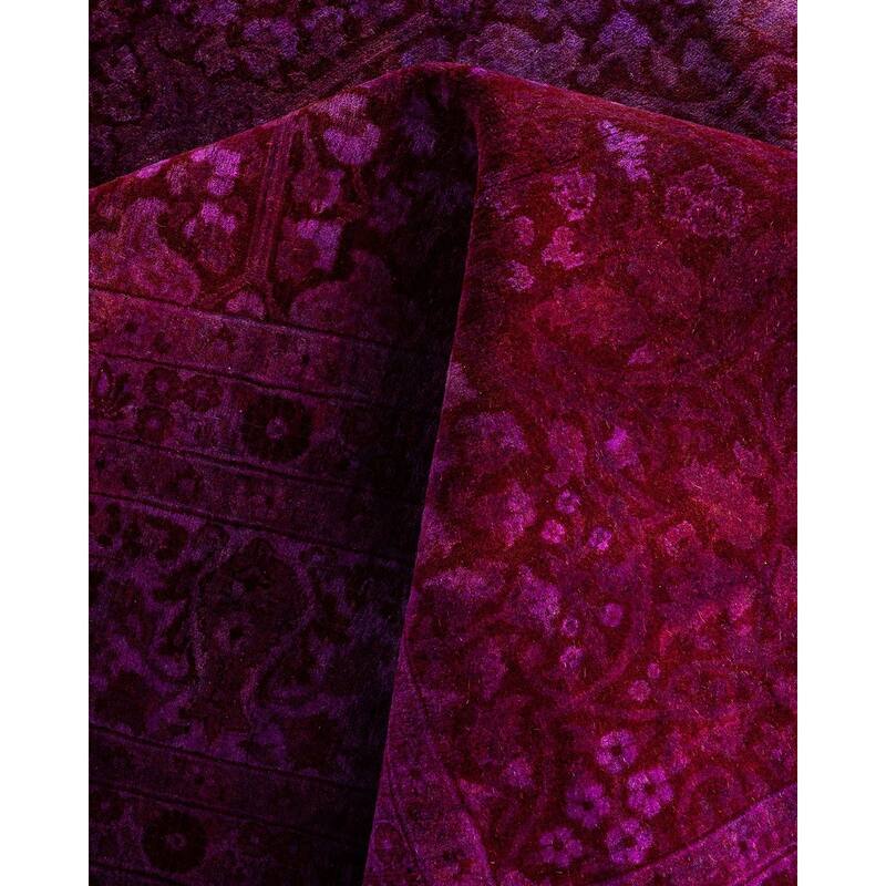 Fine Vibrance One-of-a-Kind Hand-Knotted Area Rug - Purple, 8' 1" x 8' 3" - 8' 1" x 8' 3"