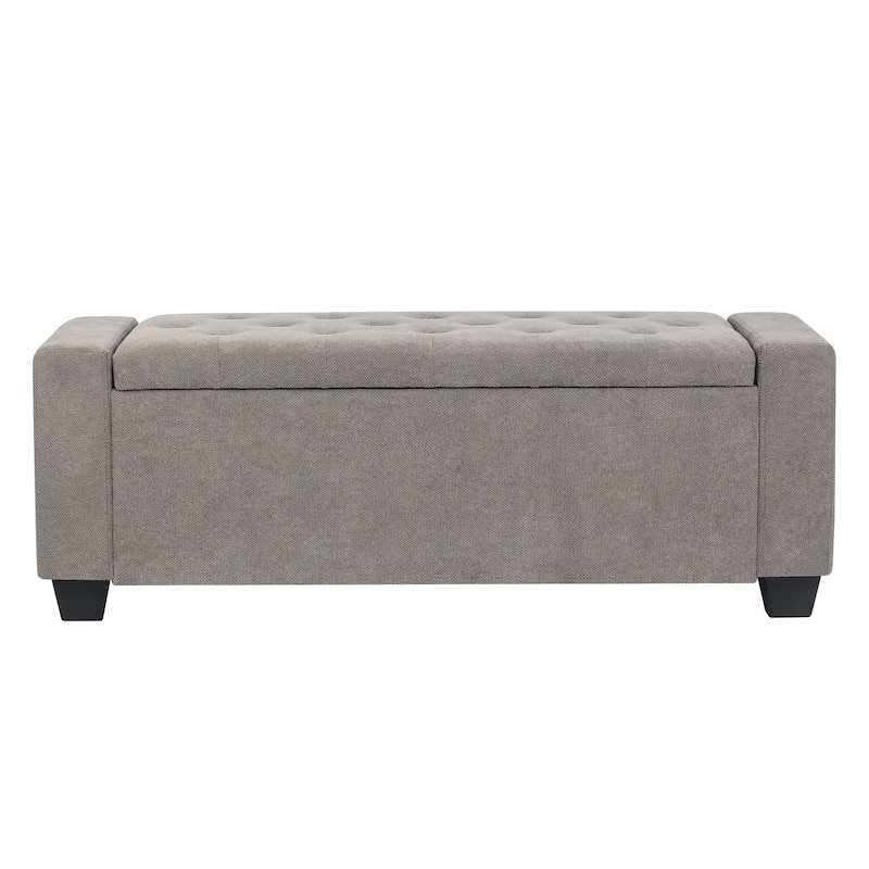 Adeco Rectangle Storage Ottoman Bench for Living Room, Bedroom