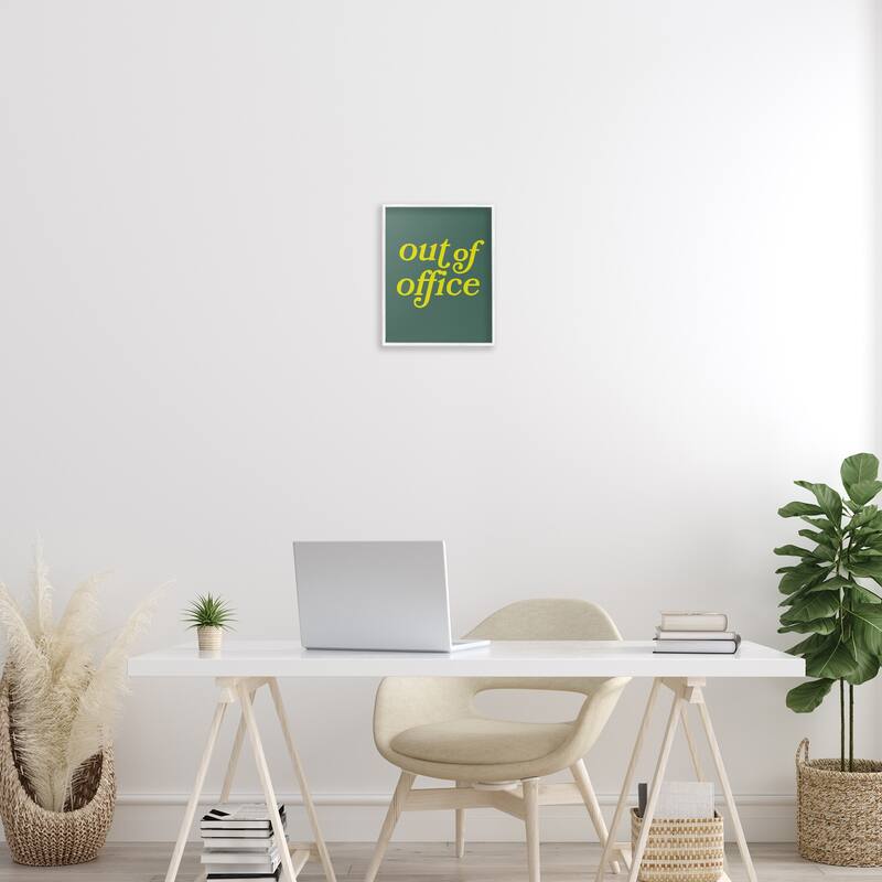 Stupell Minimal Out Of Office Framed Giclee Art Design By Victoria Barnes