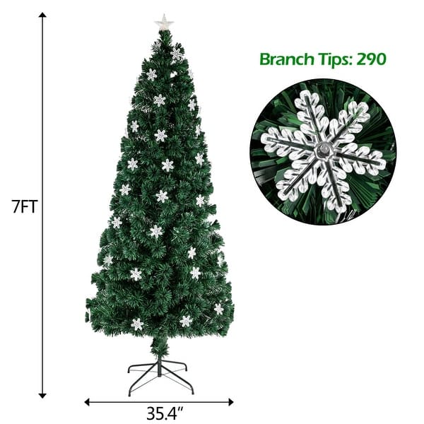 7FT Small Light Fiber Optic Christmas Tree 290 Branches Bed Bath