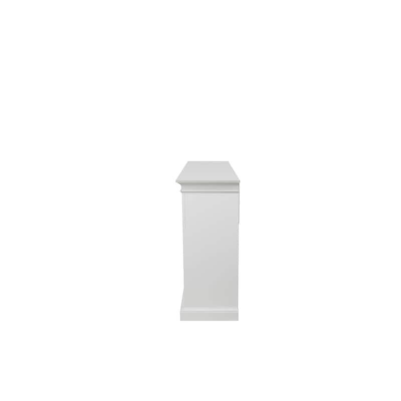 Pleasant Hearth Wynford 55 in. TV Stand with Electric Infrared Fireplace White Finish - 55 inches