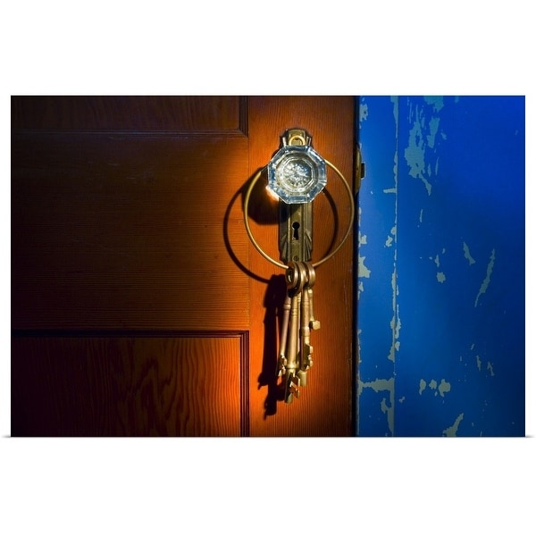 "Antique glass doorknob with keys" Poster Print