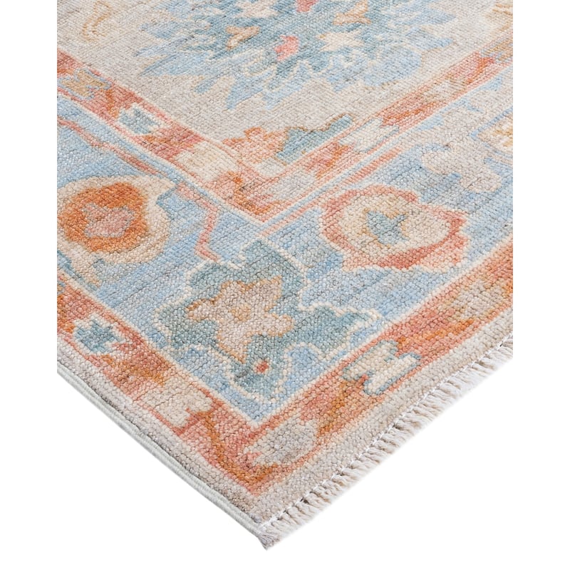 One of a Kind Hand Knotted Traditional Tribal Traditional Area Rug - 13' 8" X 2' 9"