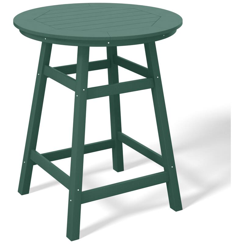Laguna Hdpe All Weather Outdoor Patio 35" Round Counter Table - Dark Green
