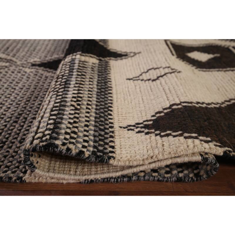 Geometric Moroccan Rug Hand-Knotted Wool Carpet - 8'9"x 12'7"