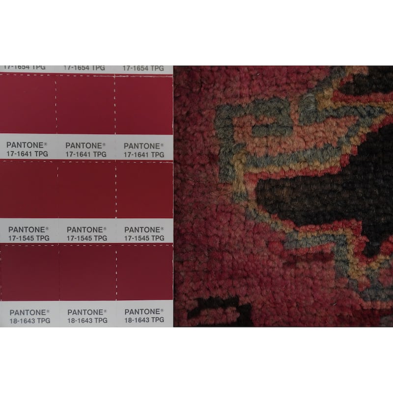 Hand Knotted Oriental 100% Wool Carpet Traditional Medallion Pink Heriz Area Rug - 12' 9'' X 9' 9''