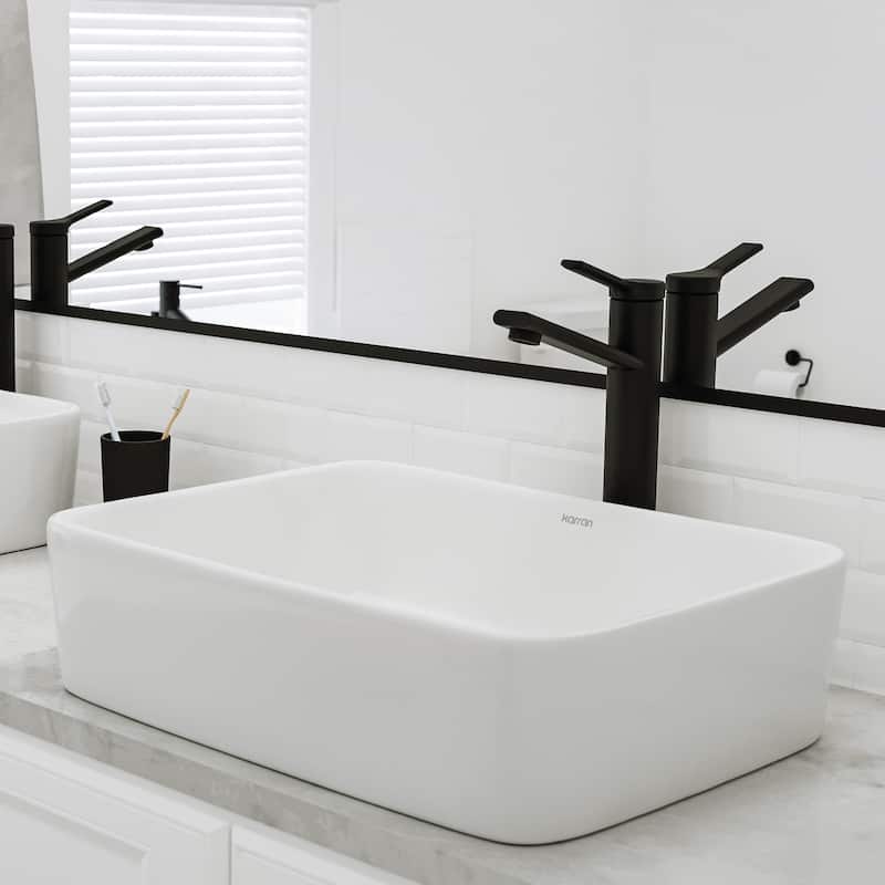 Karran Valera 19" Vitreous China Vessel Bathroom Sink in White