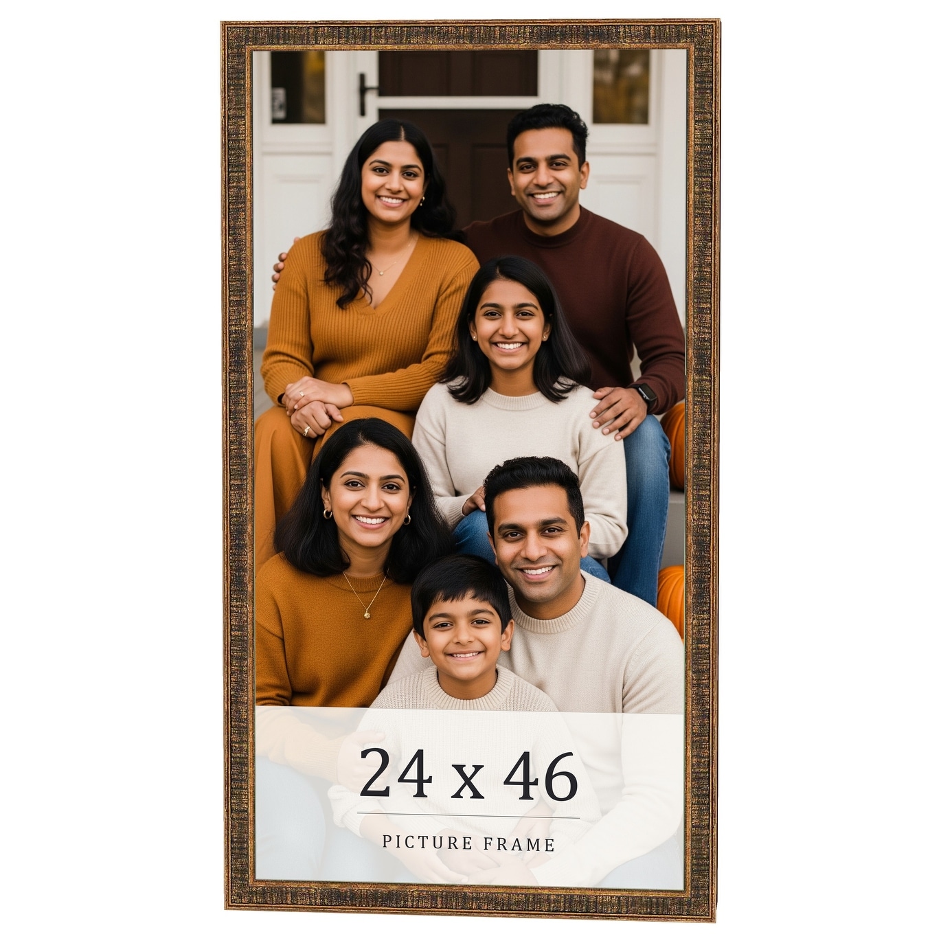 24x46 Frame Black Real Wood Picture Frame Kingsley Gold Distressed Photo Frame with UV Acrylic Foam Board Backing &