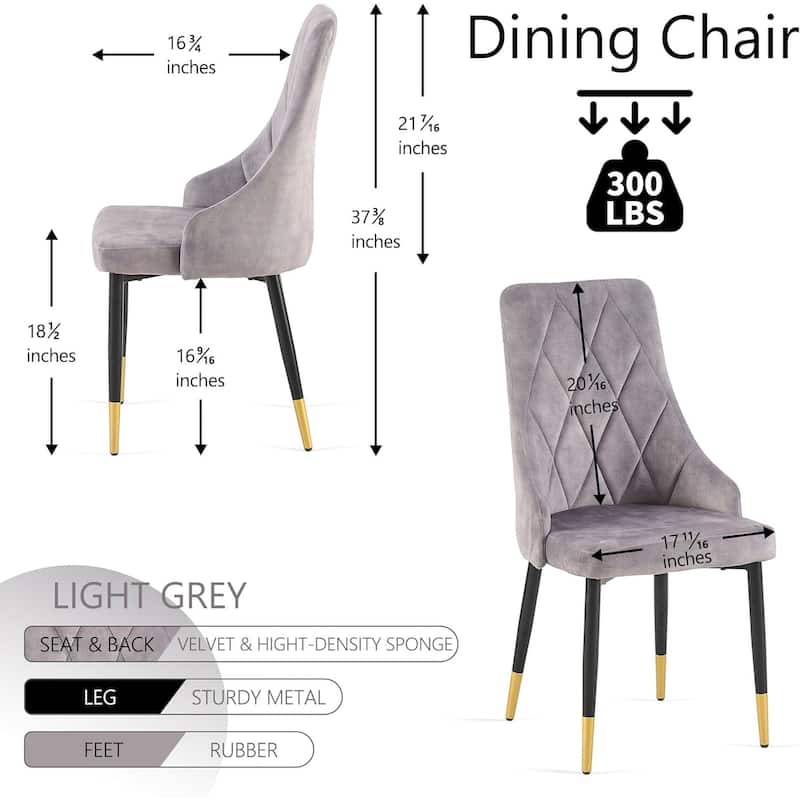Howtai Velvet Home Kitchen Dining Chairs Upholstered Backrest