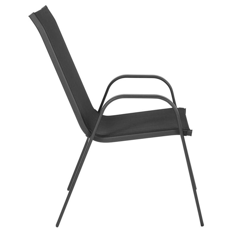 5 Pack Outdoor Stack Chair with Flex Comfort Material - Patio Stack Chair